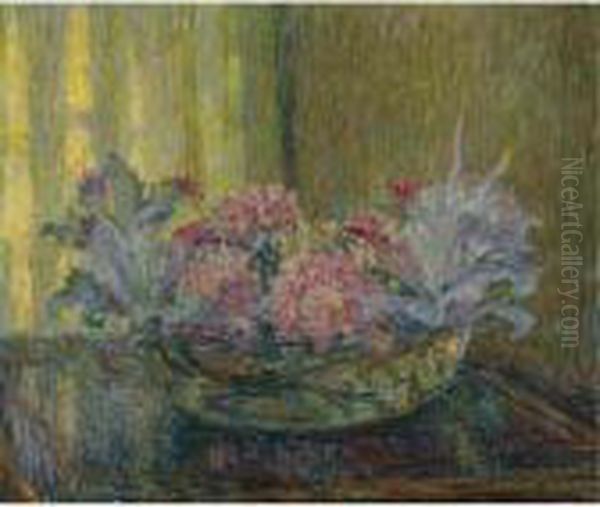 Bouquet De Fleurs Oil Painting by Henri Eugene Augustin Le Sidaner