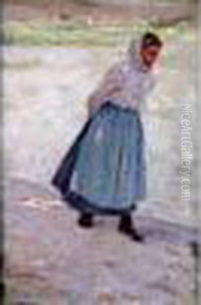 Jeune Paysanne, Camiers Oil Painting by Henri Eugene Augustin Le Sidaner