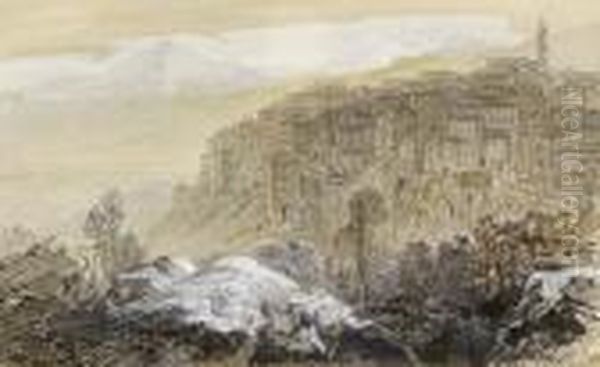 Sartene, Corsica Oil Painting by Edward Lear