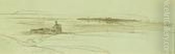 Sketch For Landscape Water Oil Painting by Edward Lear