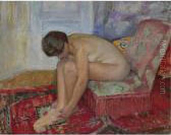 Femme Nue Assise Oil Painting by Henri Lebasque