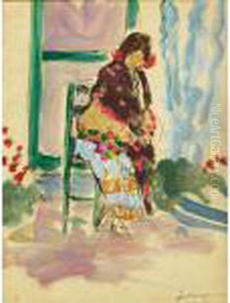 Femme Au Chale Oil Painting by Henri Lebasque