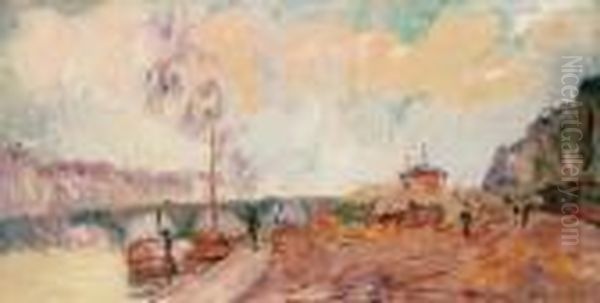 Bords De Seine, Paris Oil Painting by Albert Lebourg