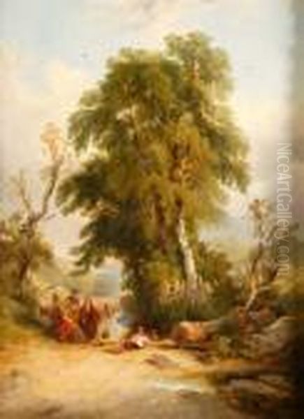 The Gypsy Encampment Oil Painting by Frederick Richard Lee, R.A.