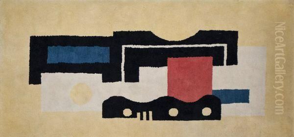 Tapis Jaune Numero 9 Oil Painting by Fernand Leger