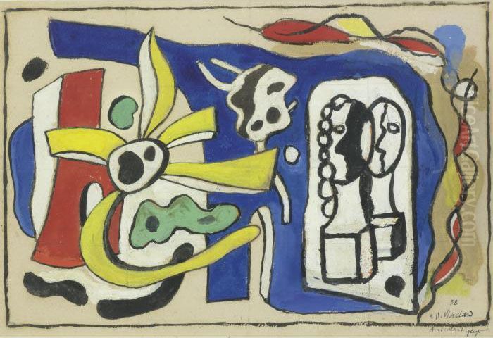 Composition Murale Oil Painting by Fernand Leger