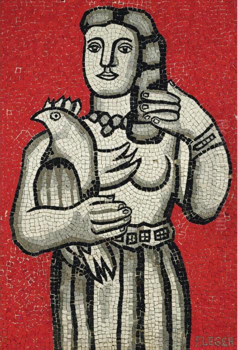 La Femme Au Perroquet Oil Painting by Fernand Leger