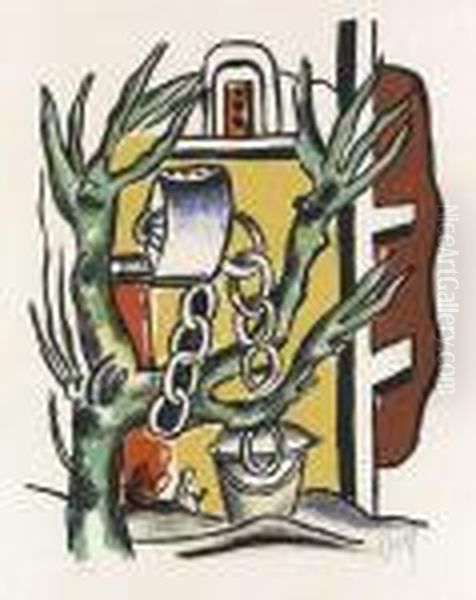 Les Puits Oil Painting by Fernand Leger