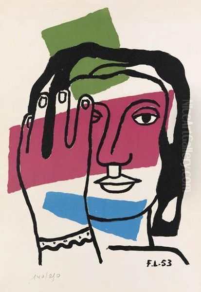 Tete De Femme Oil Painting by Fernand Leger