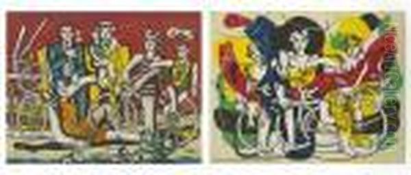 Women With Child And Bicycle Oil Painting by Fernand Leger
