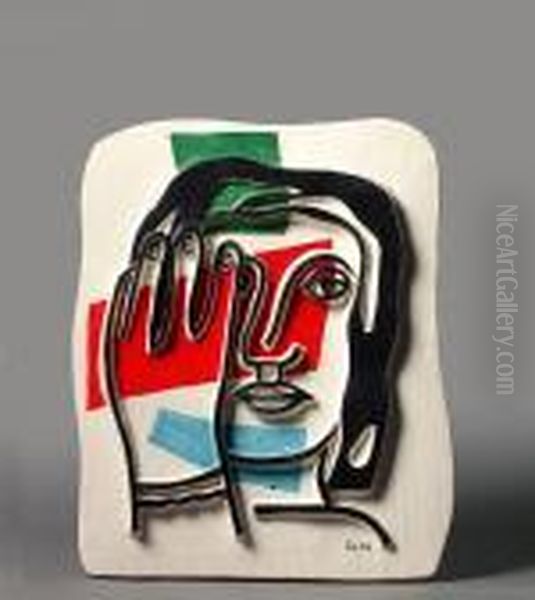 Figure Polychrome Oil Painting by Fernand Leger
