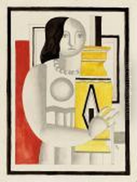 Femme Au Vase Oil Painting by Fernand Leger