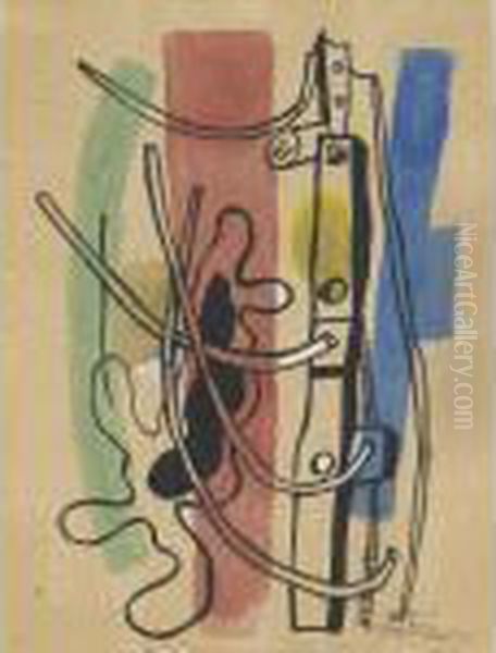 Elements Mecaniques Oil Painting by Fernand Leger