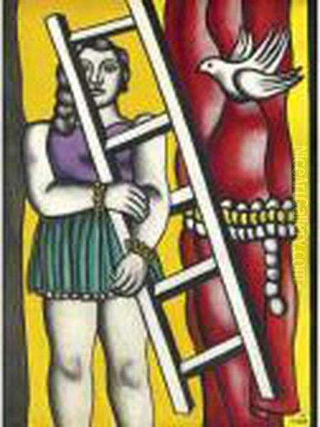 La Jeune Fille A L'echelle Oil Painting by Fernand Leger