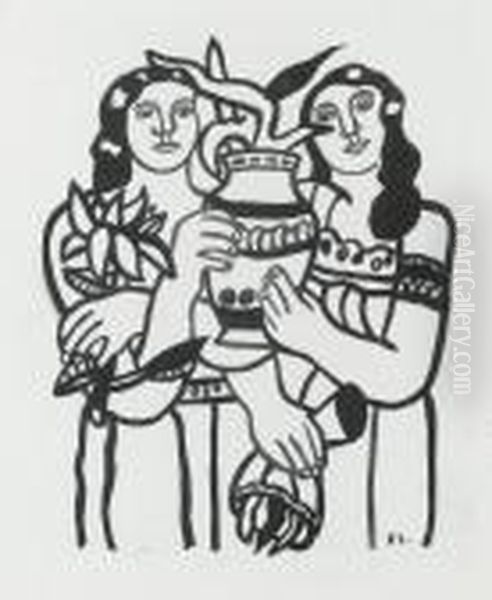 Etude Pour L'anniversaire Oil Painting by Fernand Leger