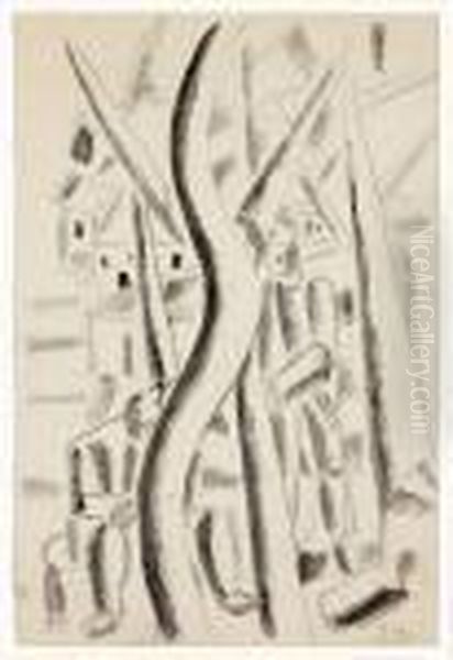 Paysage Anime Oil Painting by Fernand Leger