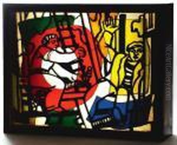 Les Constructeurs Oil Painting by Fernand Leger