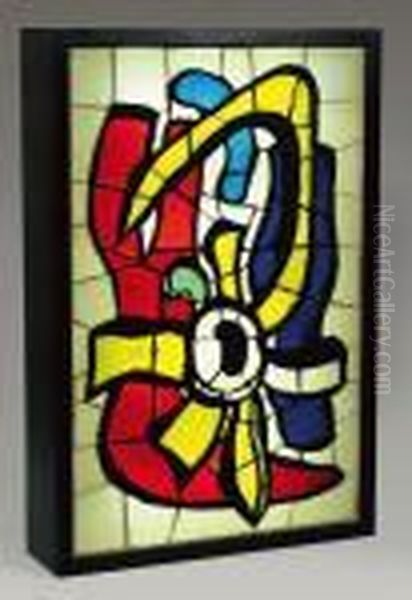 Composition Au Tournesol Oil Painting by Fernand Leger