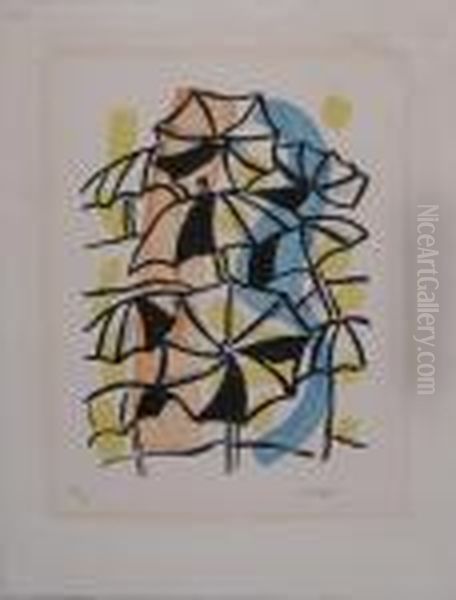 Les Parapluies Oil Painting by Fernand Leger