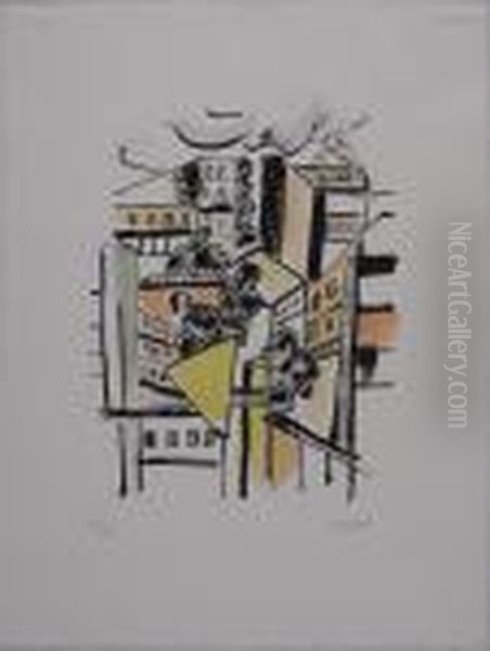 Les Toits From La Ville Oil Painting by Fernand Leger