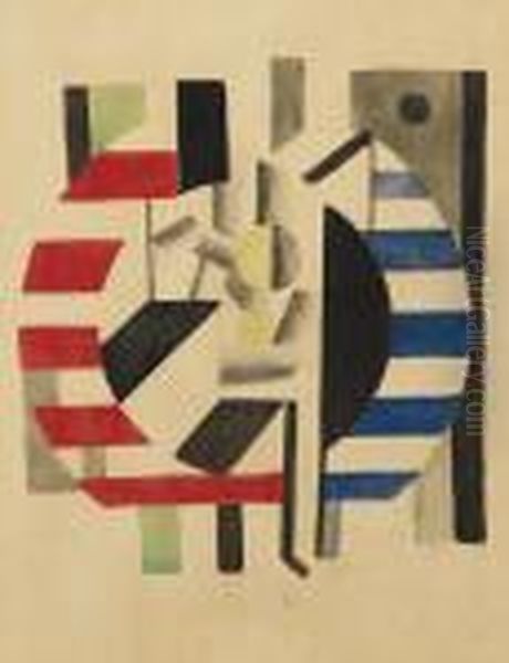 Composition Avec Personnage Oil Painting by Fernand Leger