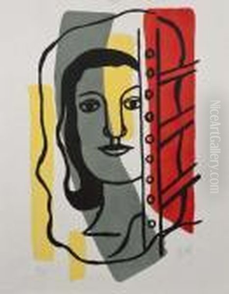 Tete De Femme Oil Painting by Fernand Leger