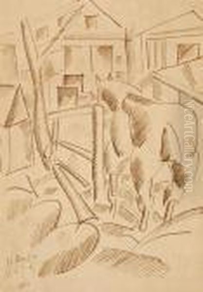 Cheval Dans Un Campement Oil Painting by Fernand Leger