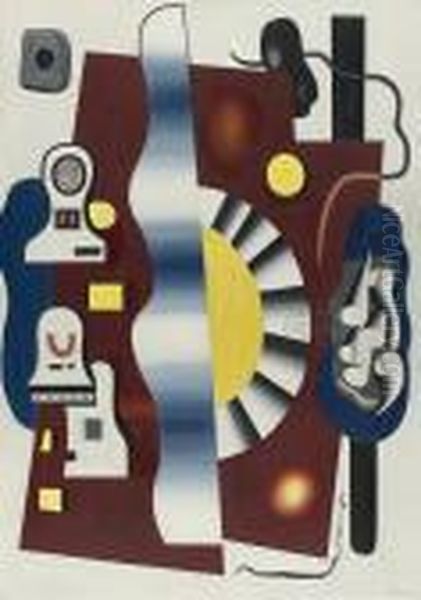 Nature Morte (composition Pour Une Salle A Manger) Oil Painting by Fernand Leger