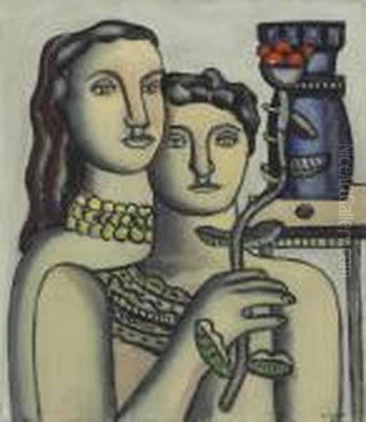 Les Deux Soeurs Oil Painting by Fernand Leger
