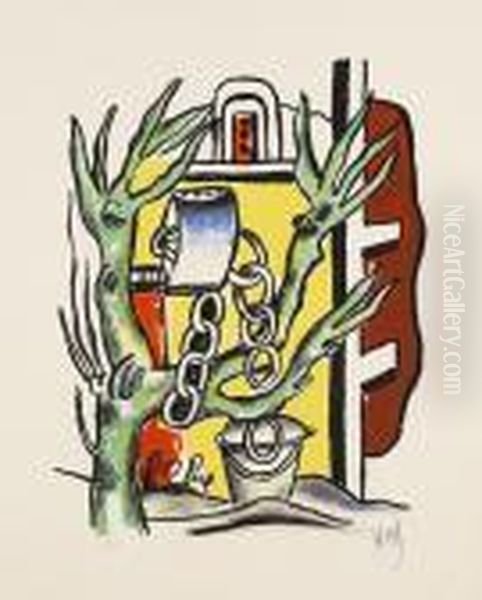 Le Puits Oil Painting by Fernand Leger