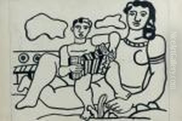 L'enfant A L'accordeon Oil Painting by Fernand Leger