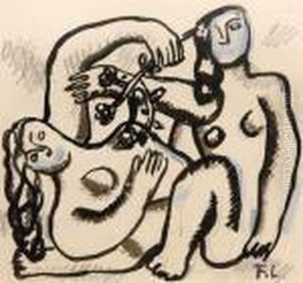 Danseuses Acrobates Oil Painting by Fernand Leger