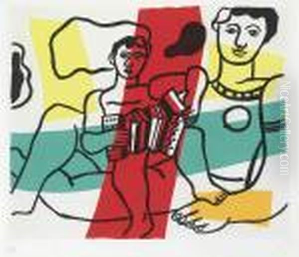 L'enfant A L'accordeon Oil Painting by Fernand Leger