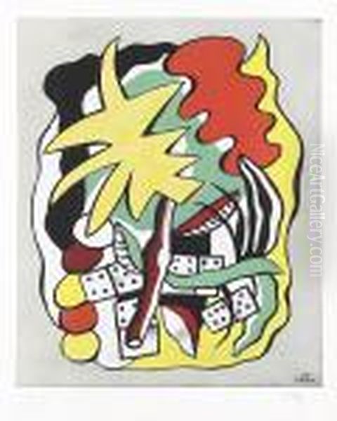 Composition Aux Dominoz Oil Painting by Fernand Leger