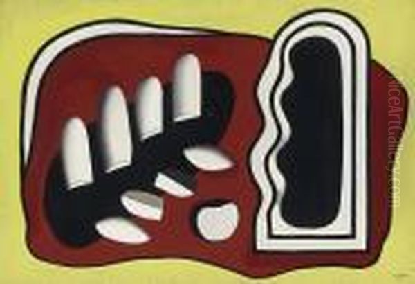 Composition Au Fond Jaune Oil Painting by Fernand Leger