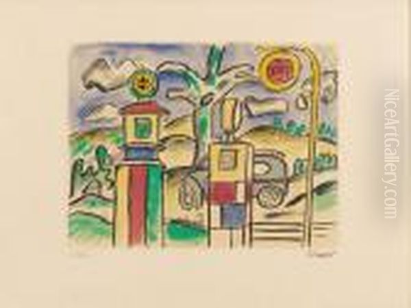La Pompe A Essence Oil Painting by Fernand Leger