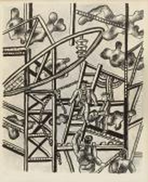 Les Constructeurs Oil Painting by Fernand Leger