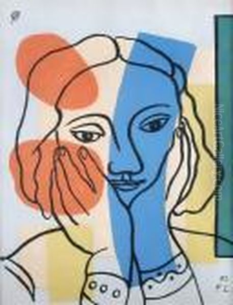 Tete De Femme Oil Painting by Fernand Leger