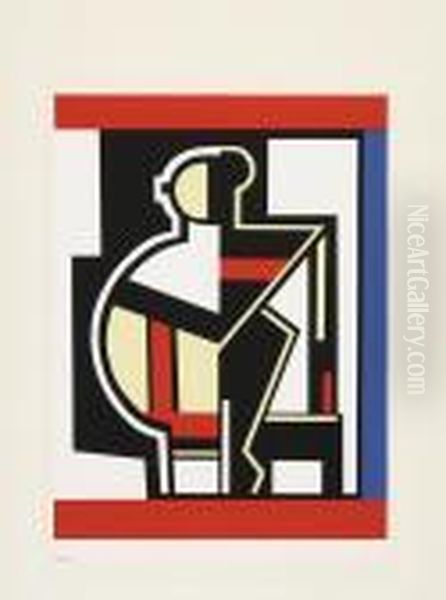 Composition Mecanique Oil Painting by Fernand Leger