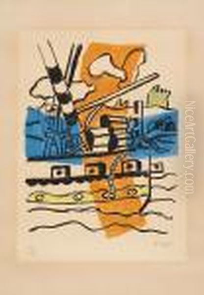 Untitled Oil Painting by Fernand Leger