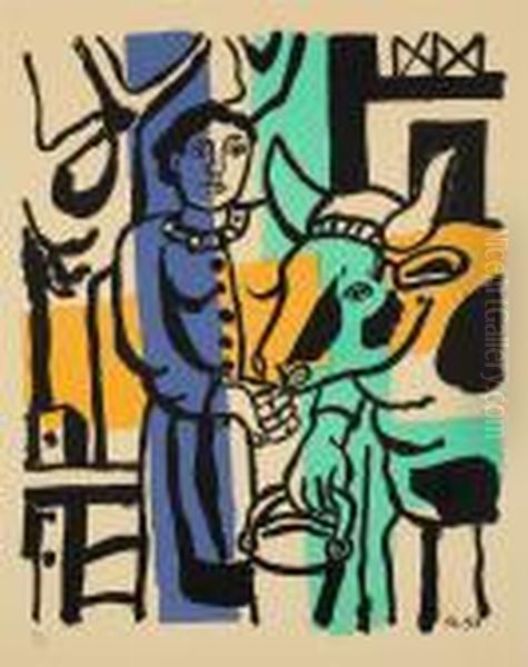 La Vachere Oil Painting by Fernand Leger