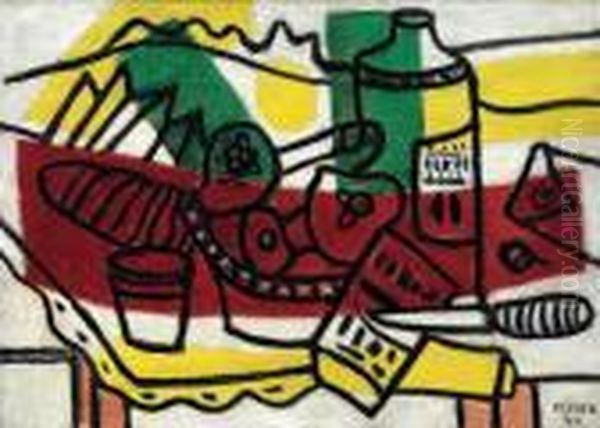 Nature Morte Polychrome Oil Painting by Fernand Leger