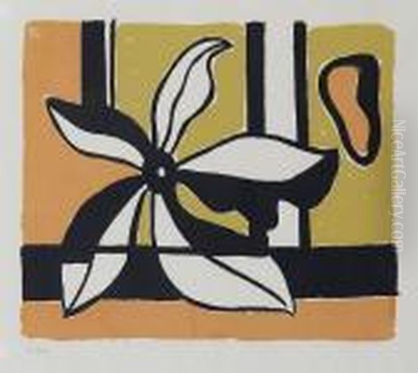 Flower Oil Painting by Fernand Leger