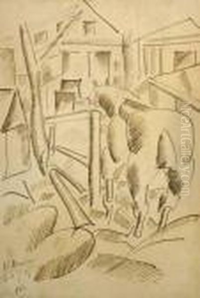 Cheval Au Neufour Oil Painting by Fernand Leger