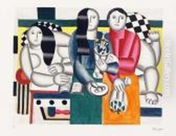 Les Femmes Au Bouquet. Oil Painting by Fernand Leger