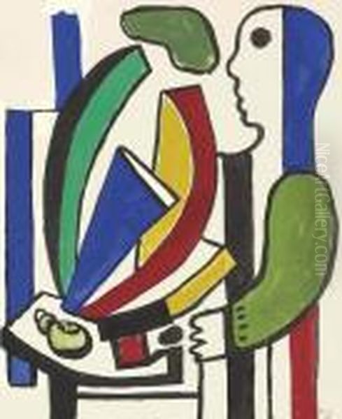 L'homme A La Nature Morte Oil Painting by Fernand Leger