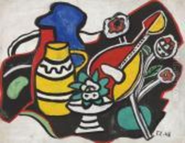 Nature Morte A La Mandoline Oil Painting by Fernand Leger