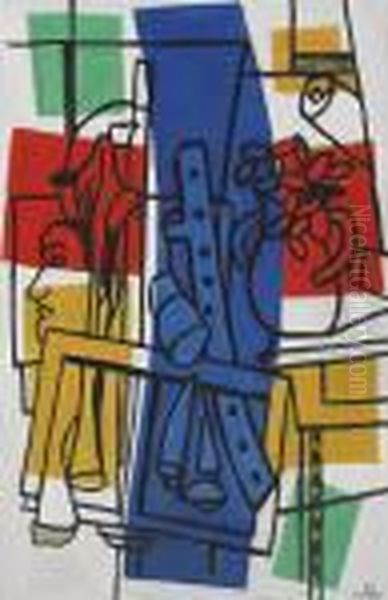 Le Vase De Fleurs Oil Painting by Fernand Leger