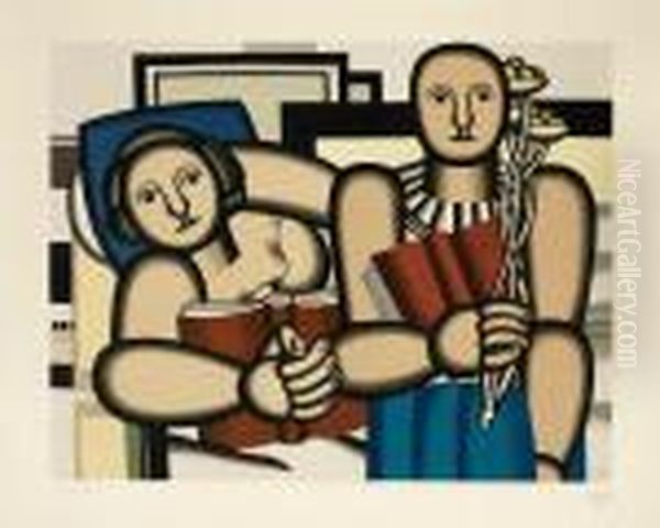 Lalecture Oil Painting by Fernand Leger