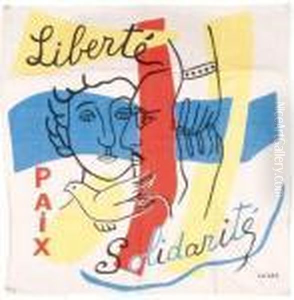 Liberte, Paix Et Solidarite Oil Painting by Fernand Leger